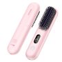 Cordless Hair Straightener Brush Portable MINI Straightening Brush For Travel Negative Ionic Hot Comb Straightener Rechargeable Hair Brush Straight