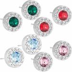 Blomdahl Silver Titanium Earrings Brilliance Halo Crystal