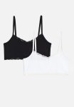2-PACK Lace-trimmed Strappy Tops - Black