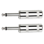 2-PACK 6.3MM   1/4 Inch   Mono Jumbo Jack Plugs - Heavy-duty Metal Connectors