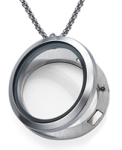 FL2 - Floating Locket Necklace No Stones High Quality Stainless Steel With Chain