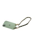 Phone Wristlet Chain - Black Rope And Gold Chains
