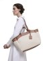 Canvas Faux Leather Tote