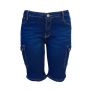 Ladies Dark Denim Cargo Shorts