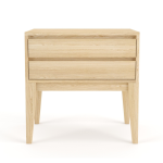 Laila Side Table With Drawers - White Oak