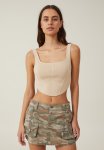 Cotton On Jacquard Corset Tank - Pebble