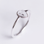Silver Stack Teardrop Clear Quartz Gemstone Ring - 8 Clear Quartz