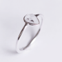 Silver Stack Teardrop Clear Quartz Gemstone Ring - 8 / Clear Quartz