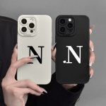 Letter Pattern Mobile Phone Case Full-body Protection Shockproof Tpu Soft Rubber Case Color: Transparent White Black For Men Wom