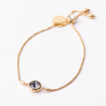 Smoky Crystal Gold Lariat Chain Bracelet - Smoky Crystal