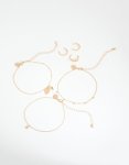 Goldair Gold Leaf Anklet & Toe Ring 6-PACK Set