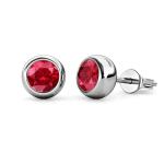 DESTINY Moon July ruby Birthstone Earrings With Swarovski Crystals In A Macaroon Case