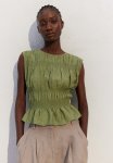Smocked Top - Moss Green