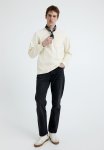 Regular Fit Long-sleeved Jersey Top - Cream