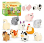 10 Pcs 3 In 1 Farm Animal Toys Set For Toddlers