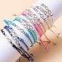 12PCS Mixed Color Antique Silver Infinity Symbol Wax Rope Braided Bracelets Adjustable Women's Friendship Bracelets