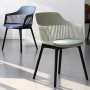 Lyric Fabric Tub Chair - Black Metal Legs - Coffee