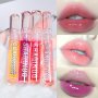 4PCS/SET Glittering Fruit Lip Gloss Moisturizing Hydrating Plumping Clear Lip Oil Glass-shine Lip Glaze Layerable Lipstick Top Coat Lip Color For Autumn-winter