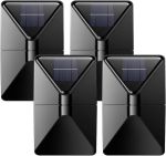 - 4 Pack Solar Wall Lights 30 LED Outdoor Fence Lamps IP45