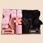 16PCS 26PCS Hairdressing Accessories Kit Fluffy Cute Bowknot Head Band Elastic Water Absorbent Wrist Towel Hair Claw Clips Flowe