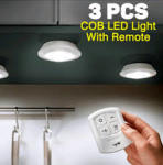 LED Cob Light 3 Piece Set With Remote Control Wireless And Bright