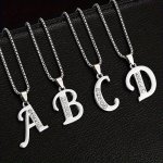 1PC Fashion Stainless Steel 26 English Letter Pendant Necklace Holiday Gift Birthday Gift