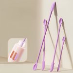 1 3PCS Silicone Cosmetic Cream Scoop And Spatula Set Dual-ended MINI Beauty Spatula For Jar & Bottles Makeup And Lotion Scraping