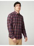 Brushed Plaid Check Long Sleeve Shirt - Plaid XXL