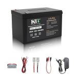 Kbt 24V 6AH Deep Cycle Rechargeable LIFEPO4 Lithium Battery With 24V Charger Charging Cable Cable Connector
