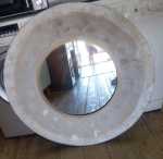 White & Gold Round Mirror