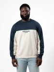 Retro Colour Block Ls Sweatshirt Navy - 2XL