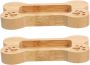 2PCS Wooden Business Card Holder Bone Carved Desktop Card Display Stand