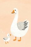 Goose And Baby 1 Canvas Print - 600MM X 600MM