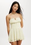 Cotton On Mimi Shirred Tube Playsuit - Isabelle Floral Lemon