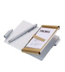 Flip Note Metal Case For Cards cash With Notepad & Pen - Silver Scale