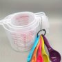 1 Set Plastic Measuring Cup And Measuring Spoon 5 Stackable Plastic Measuring Spoon Perfect For Precise Cooking And Baking Measurements Non Bisphenol Measuring Cup