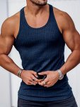 Men's Breathable Tank Top Casual Quick Drying Stretch Crew Neck Sports Tops