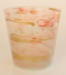 Clear Pink & Gold Vase 22.5X22CM
