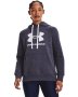 Women's Ua Rival Fleece Logo Hoodie - Tempered Steel / LG