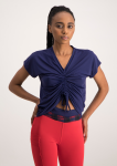 Ruche Detail Active Top - Navy - XS