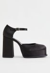 Block-heeled Mary Janes - Black