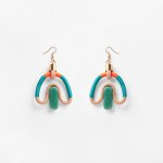Aventurina Earrings Beige Aqua Orange