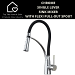 Chrome Single Lever Sink Mixer With Flexi Pull-out Spout