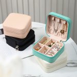 1PC MINI Jewelry Box Portable Travel Zipper Storage Box Sorting Rings Earrings Necklace Etc Home Decor New Year Gift Valentine's