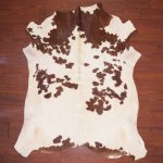 A Grade Cow Hide 2108 Brown white L - Medium Brown white Spotted
