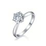 1 Carat Moissanite Adjustable Ring In 925 Silver With Real Gold - Gra Cert