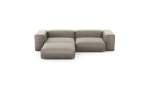Three Module Chaise Sofa - Velvet - Stone - 272CM X 199CM