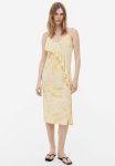 Flounce-detail Slip Dress - Light Yellow floral