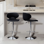 Adjustable Bar Chair With Backrest & Footrest - Swivel Stool