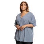 Donnay Plus Size Popover With Pocket - Blue & White